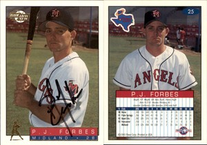P.J. Forbes Signed 1993 Fleer Excel #25 Card Midland Angels Auto AU