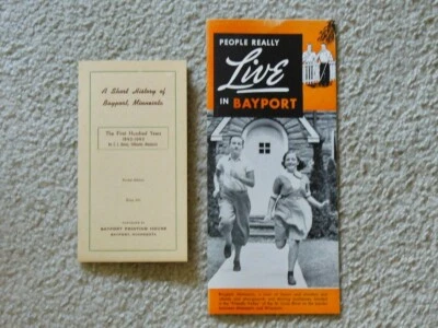 A SHORT HISTORY OF BAYPORT, MINNESOTA (1942) Mini-Booklet & Promotional Brochure - Image 1 of 3