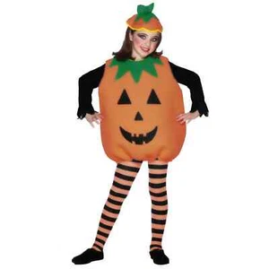 Cappello costume Halloween Bambine Ragazzi Imbottito Arancione Zucca Tabard Abito Bambino - Foto 1 di 1