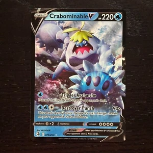 Crabominable V 076/264 Pokemon Fusion Strike Sword & Shield Ultra Rare Holo NM - Picture 1 of 2