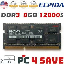 Elpida 8GB DDR3 1600 MHz 2RX8 PC3-12800S SODIMM 1.5V 204 Pin Laptop Memory