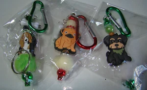 LOT of 3 Qty. Fancy Dog Key Chains Variety Basset Hound, Pug, Terrier Great Gift - Picture 1 of 8