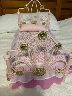 American Girl Rebecca Rubin Pink & Gold Metal Frame Bed - Image 1 of 4