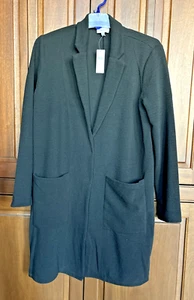 Anthropologie Harlyn Black Longline Blazer Jacket Womens Size Large NWT $128 - Picture 1 of 15