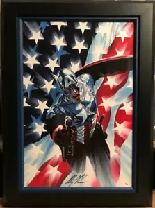 CAPTAIN AMERICA #34 Fine Art Canvas Giclee #86/100 HAND SIGNED Alex Ross w COA - Picture 1 of 6