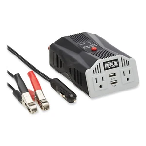 Tripp Lite 400W AC Inverter with USB Charging; 2 Outlets, 2 USB Ports, Silver - Picture 1 of 4