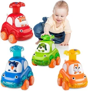 4 PCS Inertia Animal Car Toys For 1 Year Old Boy And Girl|Toddler Toys Age 1-2|1 - Picture 1 of 8