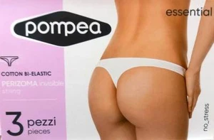 3 Slip Perizoma donna Pompea vita bassa con cuciture invisibili art Essential PE - Imagen 1 de 1