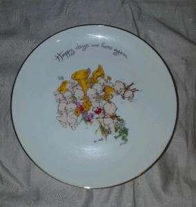 VINTAGE KEWPIE DOLL PLATE Happy Days Are Here Again JOS L KALLUS PLATE - Picture 1 of 2