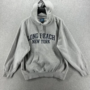 Long Beach New York Hoodie Adult Size Large Gray MV Sport Pullover - Picture 1 of 10