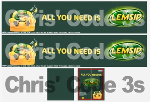 Code 3 Adhesive Vinyl Trailer Decal - Culina Lemsip - 1/50 1/64 1/76 1/148 - Picture 1 of 1