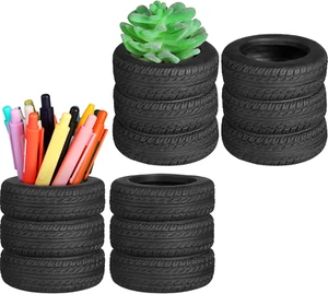 4 Pcs Tire Shaped Pen Holder Car Tire Planter Holder for Men Mechanic Gift Desk - Picture 1 of 12