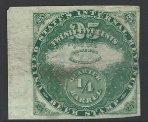 Estampilla de cerveza Bigjake: REA-16, 25 centavos - serie de 1870 - Imagen 1 de 2