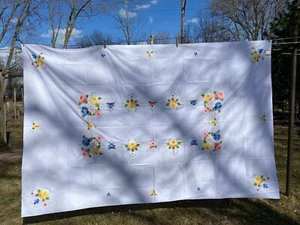 NUEVO CON ETIQUETAS APLIQUES BORDADO 72"x108" MANTEL 12 SERVILLETAS Floral Algodón Poliéster - Imagen 1 de 4