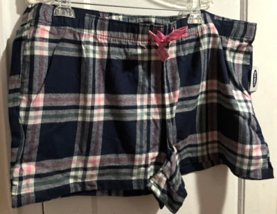 Nuevo con etiquetas Pantalones Cortos Boxer PJ de Franela Azul Rosa Cordón a Cuadros Talla XXL NUEVOS CON ETIQUETAS Foto 1 de 3