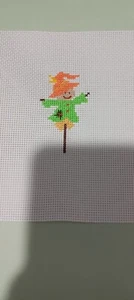 Completed Scarecrow Finished Cross Stitch Embroidery Halloween - Picture 1 of 3