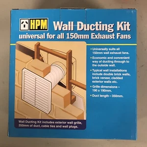 HPM WALL DUCTING KIT EXHAUST EXTERIOR FASCIA GRILLE 150MM (R621/6D) BATHROOM AIR - Picture 1 of 2