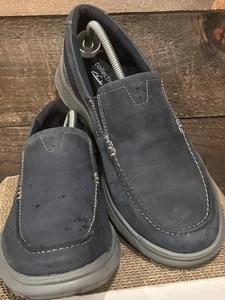 Clarks Para Hombre Cotrell Fácil Mocasín Sin Cordones Azul Zapatos Talla 11 M - Imagen 1 de 7