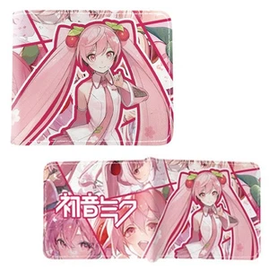 Nueva Cartera Hatsune Miku Flor de Cerezo Estilo A VOCALOID Doble Plegable Miku Hatsune - Imagen 1 de 2