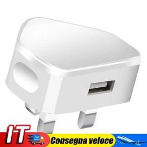 Adattatore per caricabatterie da muro Adattatore di alimentazione USB Spina UK a - Afbeelding 1 van 11