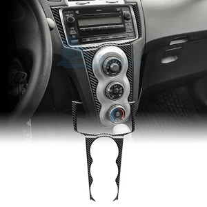 Center AC Knob Panel Sticker Black Real Carbon Fiber for Toyota Yaris 2006-2011 - Picture 1 of 9