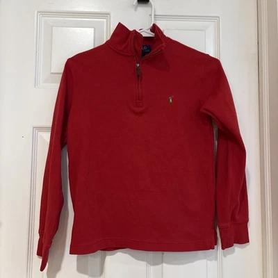 Polo Ralph Lauren Half Zip red light weight shirt size 8/10 - Image 1 of 4