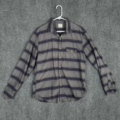 J.Crew Shirt Mens Medium Gray Blue Striped Workshirt Button Down Long Sleeve - Image 1 of 4