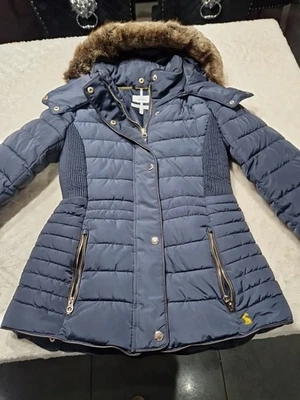 Ladies  Navy JOULES  Quilted Puffer Coat Vgc — 第 1/4 张图片