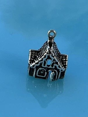 Colgante de plata esterlina con dije de Navidad de casa de vacaciones de pan de jengibre 925 2,7 g Foto 1 de 4