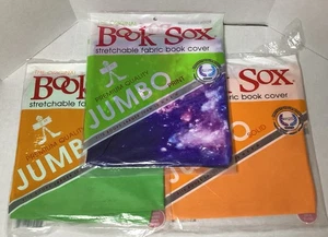 3 Book Sox dehnbarer Stoff Bucheinbände Jumbo-Druck passt 10 "H x 8"B oder größer - Bild 1 von 8