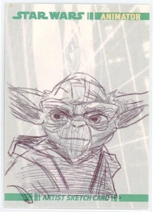 2008 Topps Star Wars Clone Wars Animator Sketchkarte Anthony Ermio Yoda 1/1 - Bild 1 von 2