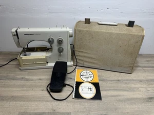 Vintage Husqvarna Combina Sweden Model 3020 Sewing Machine W/ Case + Accessories - Picture 1 of 21