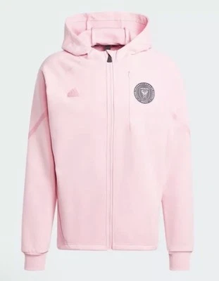 Hombres Adidas Rosa Inter Miami CF Himno Viaje Cremallera Completa Sudadera con Capucha Talla 2XL Foto 1 de 4