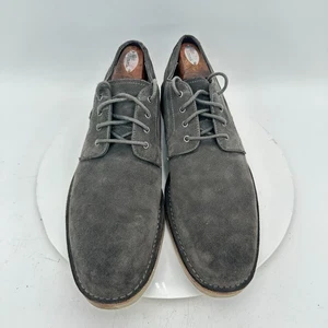 John Varvatos Men Size 11.5M Grey Suede Plain Toe Comfort Derby Casual Shoes - Picture 1 of 11