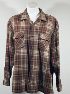 Vintage Grant Crest Mens XL  17-17 1/2 Plaid Wool Long Sleeve Button Up Shirt - Picture 1 of 24