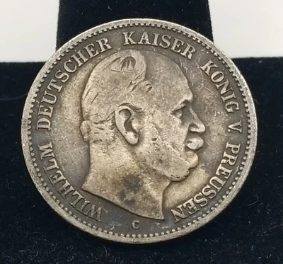 1876 C German States 2 Mark Silver Coin #20619 - Image 1 of 2