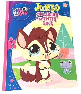 2010 Littlest Pet Shop Jumbo Coloring & Activity Book LPS Hasbro Dog Cover - New - Image 1 of 4