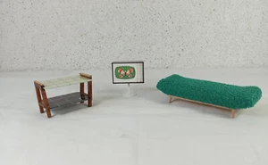 Fernseher Couch Barwagen Puppenhaus Möbel / Spielzeug / Deko - Bild 1 von 4
