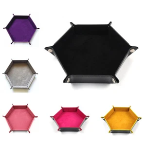 Soft Hexagon Dice Tray Velvet PU Leather Board Games Dungeon Flux Crafts ne:da