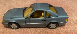 1990 Mercedes Benz 500 SL convertible w/removable hardtop 1:18 gray blue - Nice! - Picture 1 of 14