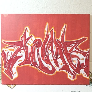 Pintura de Panel de Lienzo NIMBUS Original 10x8 ÚNICA Acrílico Estilo Graffiti Arte - Imagen 1 de 9