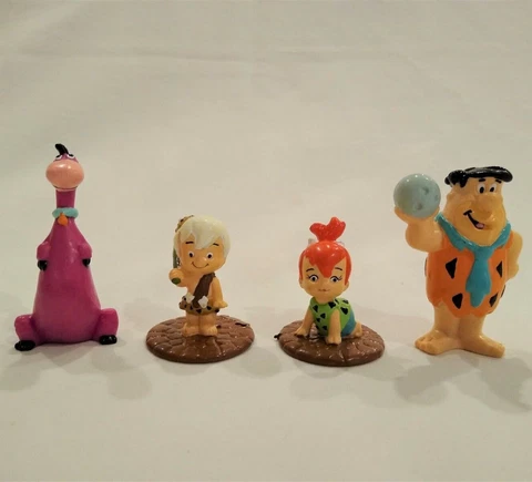 Vintage Flintstones Fred Dino Pebbles Bamm Bamm PVC Figures Set of 4 90s Cover