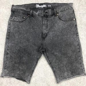 Pantalones Cortos Wrangler Para Hombre 38x12 Negro Lavado a Piedra Denim Bermudas Corte Años 90’s Y2K - Imagen 1 de 9