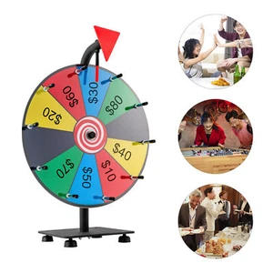 Durable 12" Prize Wheel Colorful Spinning Game Fortune w/Base for Holiday Shows - Picture 1 of 20