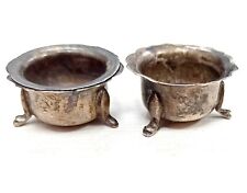Antique Mini Pair of Salt & Pepper Container Shakers .800 Silver From Israel 1cm
