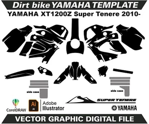 YAMAHA XT 1200 Z Super Tenere 2010- Template Vector Format Ai CDR EPS M69 - Bild 1 von 3