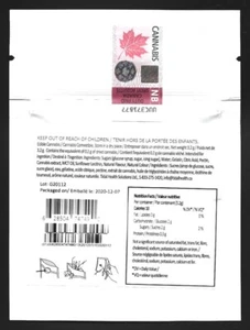 Canada | New Brunswick NB CANNABIS 2018 Marijuana Revenue Stamp CHERRY Gummy Bag - Picture 1 of 7