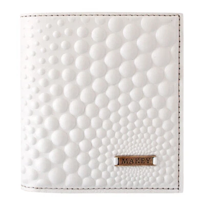 Cartera de cuero para mujer Makey blanca hecha a mano europea  Foto 1 de 3