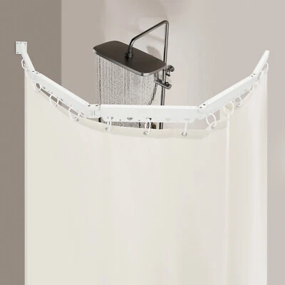 110.23 lbs Bathroom Shower Curtain Folding Shower Curtain Rod Kit Wall Mounted  - Image 1 of 4