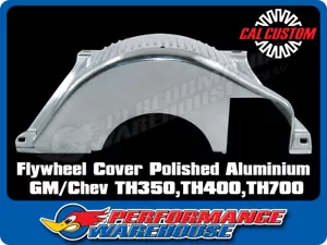 GM/CHEV TH350, TH400, TH700 FLYWHEEL DUST COVER POLISHED FINNED ALUMINIUM - Bild 1 von 3
